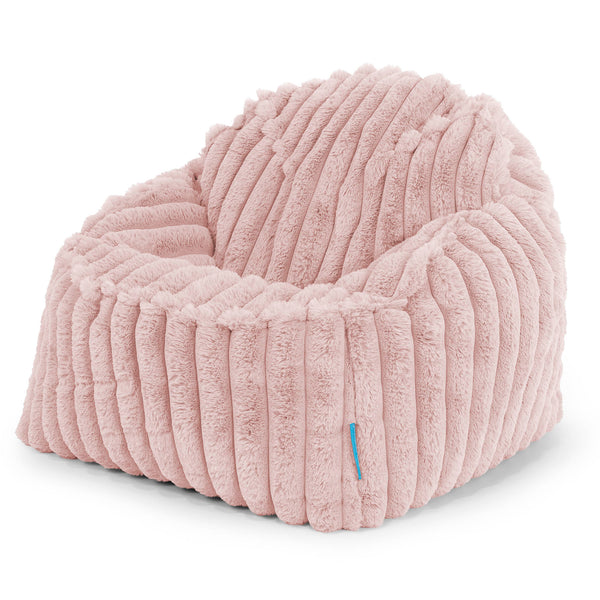 Der Slouchy Kinder Sitzsack 2-6 Jahre - Ultra Plüsch Cord Pastellrosa 01
