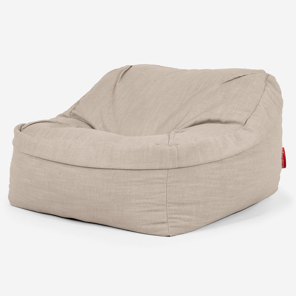 Der Slouchy Sitzsack Sessel - Leinenlook Creme 01