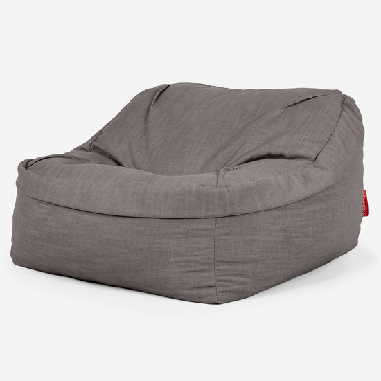Der Slouchy Sitzsack Sessel - Leinenlook Schiefergrau 01