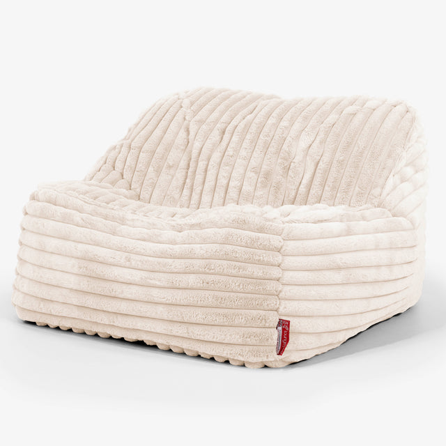 Der Slouchy Sitzsack Sessel - Ultra Plüsch Cord Creme 01