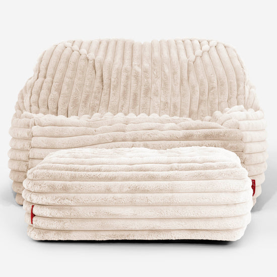 Der Slouchy Sitzsack Sessel - Ultra Plüsch Cord Creme 03