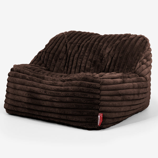 Der Slouchy Sitzsack Sessel - Ultra Plüsch Cord Nussbraun
