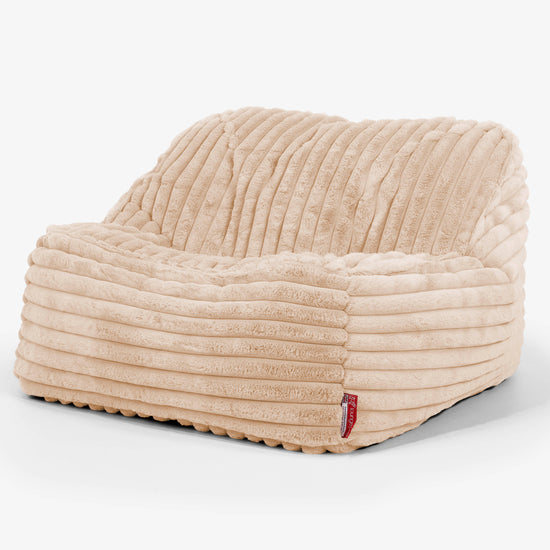Der Slouchy Sitzsack Sessel - Ultra Plüsch Cord Pfirsich 01