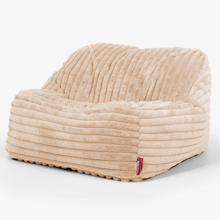 Der Slouchy Sitzsack Sessel - Ultra Plüsch Cord Pfirsich 01