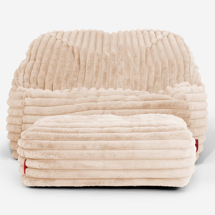Der Slouchy Sitzsack Sessel - Ultra Plüsch Cord Pfirsich 03