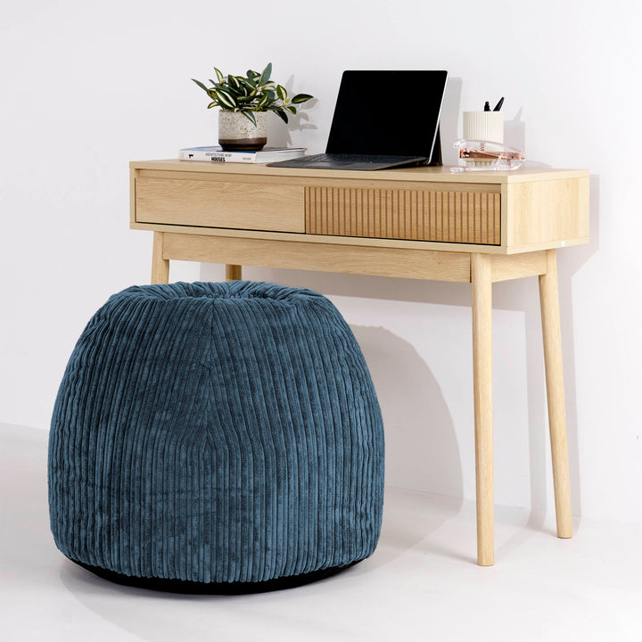 Ergonomischer Büro­pouf-Stuhl - Cord Marineblau 02