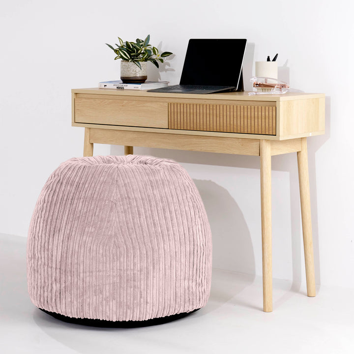 Ergonomischer Büro­pouf-Stuhl - Cord Rosa 02