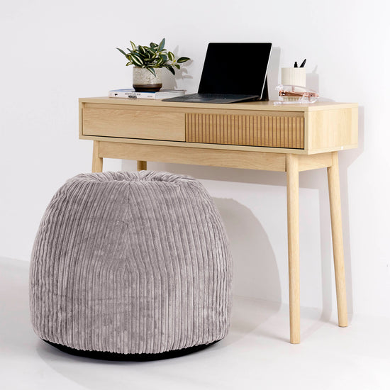 Ergonomischer Büro­pouf-Stuhl - Cord Silbergrau 02
