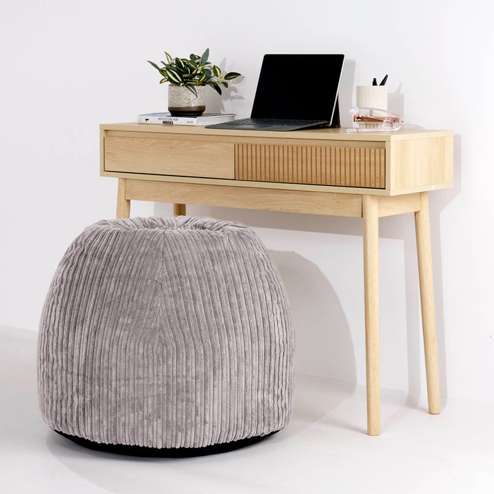 Ergonomischer Büro­pouf-Stuhl - Cord Silbergrau 02