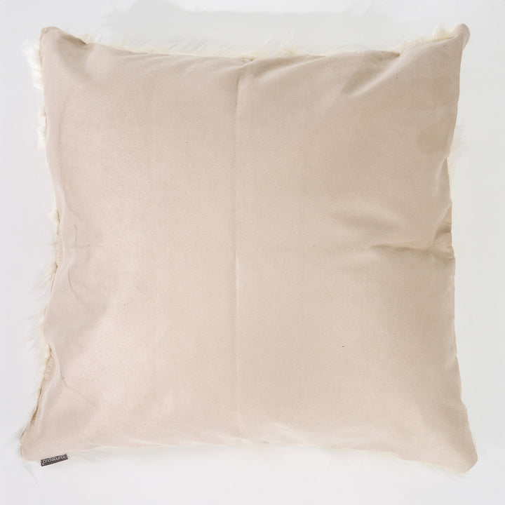Extra Große Dekokissen / Sofa Kissenbezug 70 x 70cm - Mongolisches Kunstfell Crème 02