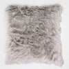 Extra Große Dekokissen / Sofa Kissenbezug 70 x 70cm - Mongolisches Kunstfell Grau 01