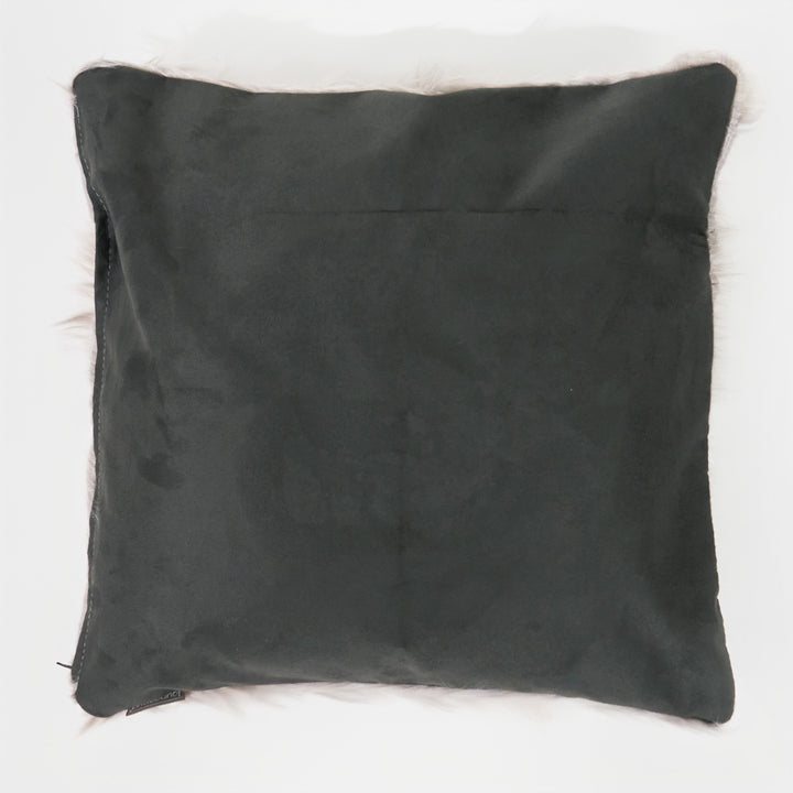 Extra Große Dekokissen / Sofa Kissenbezug 70 x 70cm - Mongolisches Kunstfell Grau 02