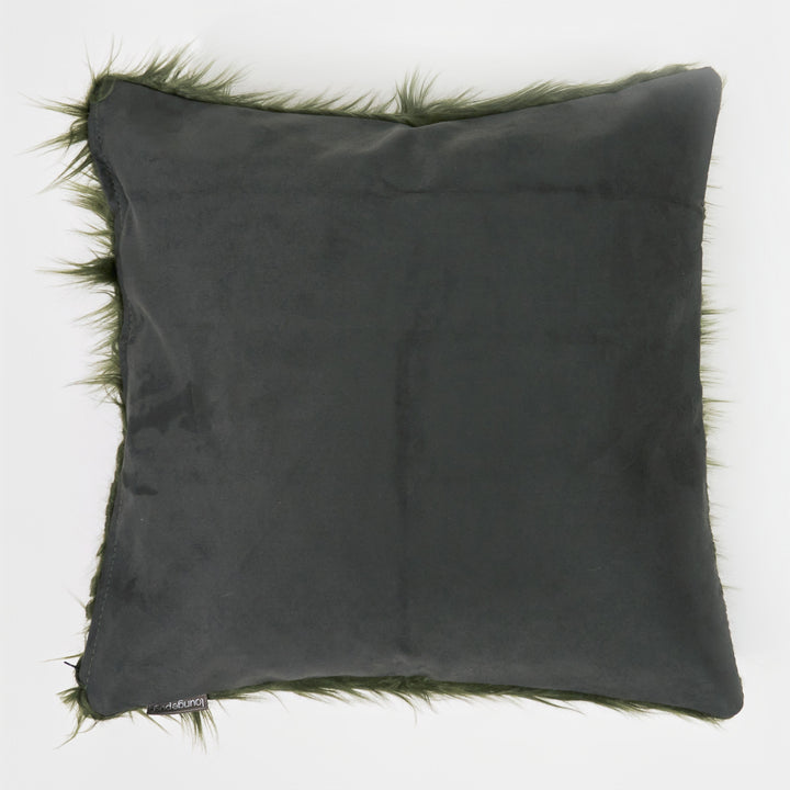 Extra Große Dekokissen / Sofa Kissenbezug 70 x 70cm - Mongolisches Kunstfell Salbeigrün 02