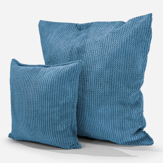 Extra Große Dekokissen / Sofa Kissenbezug 70 x 70cm - Pom-Pom Himmelblau 02
