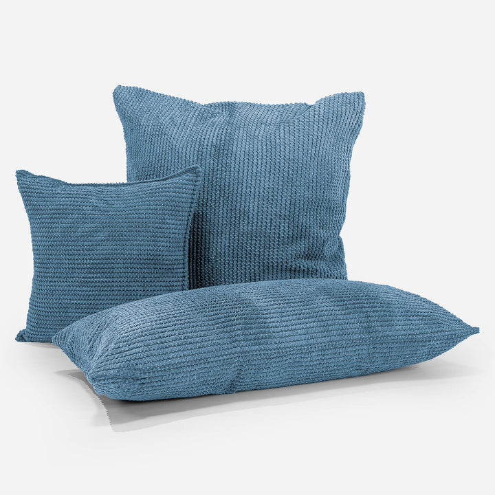 Extra Große Dekokissen / Sofa Kissenbezug 70 x 70cm - Pom-Pom Himmelblau 04