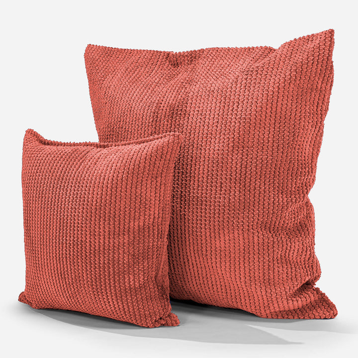Extra Große Dekokissen / Sofa Kissenbezug 70 x 70cm - Pom-Pom Kürbisorange 02