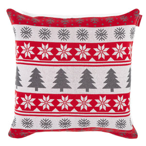 Extra Große Dekokissen / Sofa Kissenbezug 70 x 70cm - Gestrickte Weihnachtsdruck Rot