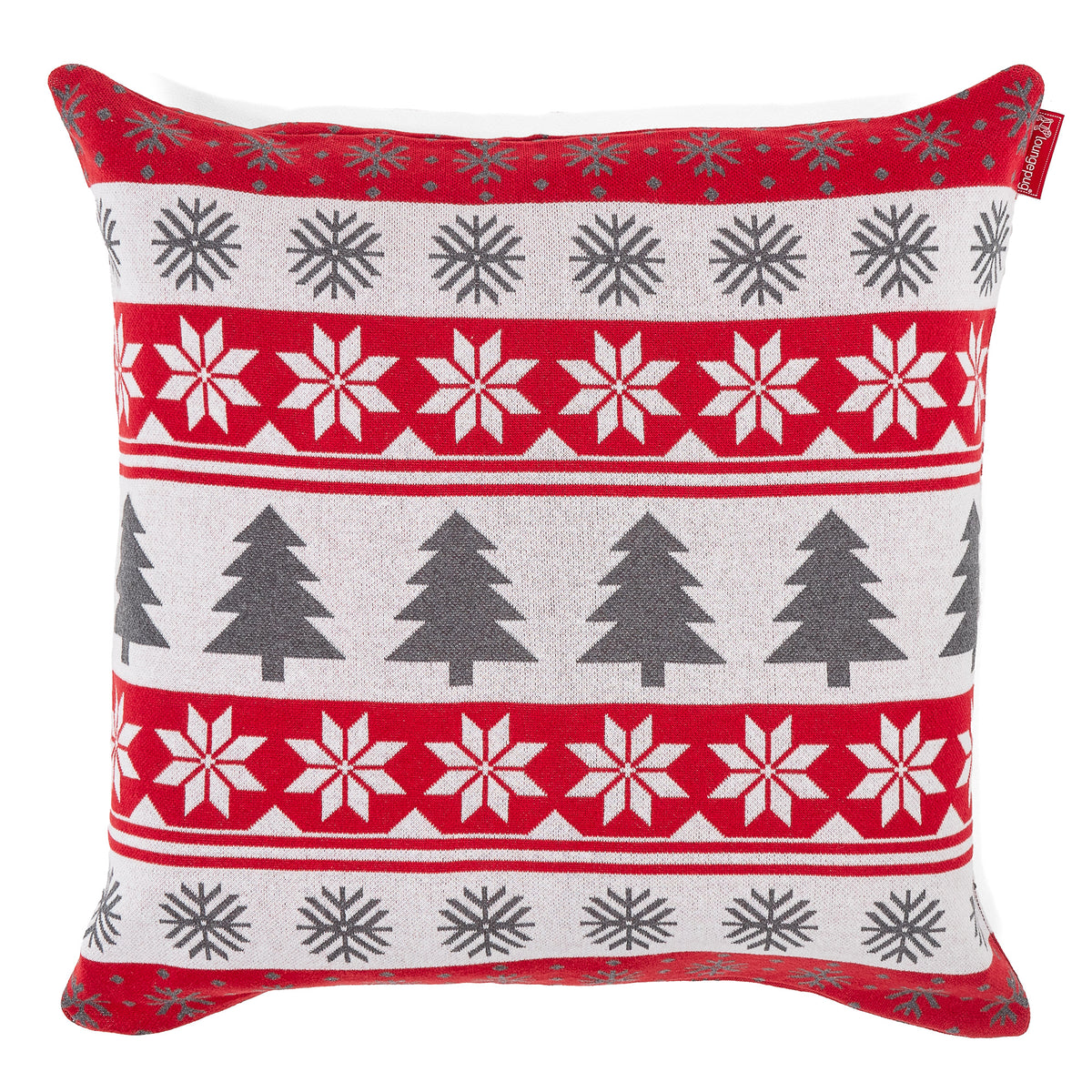 Lounge Pug Extra Große Kissen 70 x 70cm Gestrickte Weihnachtsdruck Rot Zierkissen Sofakissen Dekokissen– Big Bertha Original DE