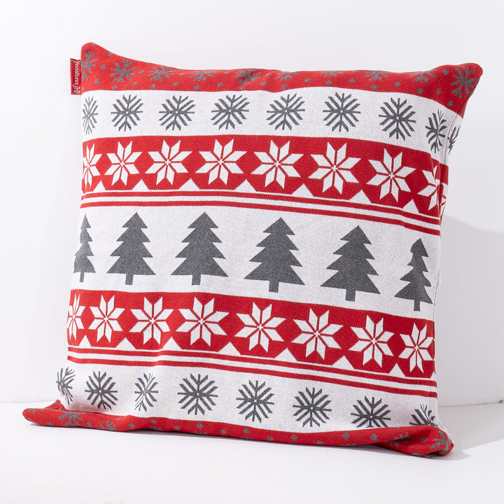 Lounge Pug Extra Große Kissen 70 x 70cm Gestrickte Weihnachtsdruck Rot Zierkissen Sofakissen Dekokissen– Big Bertha Original DE