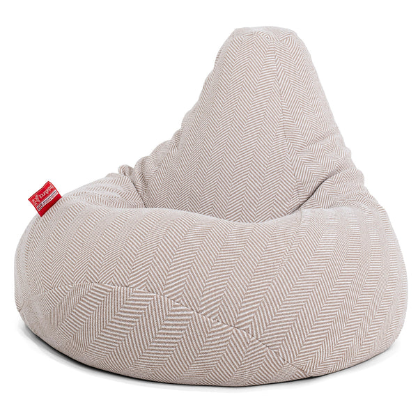 Gaming Sitzsack Sessel - Gestrickte Fischgrätenmuster Stein 01