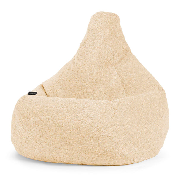 Gaming Sitzsack Sessel - Luxuriöser Chenille Elfenbein 01