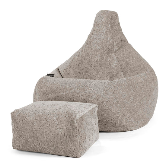 Gaming Sitzsack Sessel - Luxuriöser Chenille Grau 01