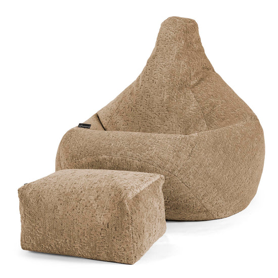 Gaming Sitzsack Sessel - Luxuriöser Chenille Nerzfarben 01
