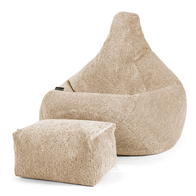 Gaming Sitzsack Sessel - Luxuriöser Chenille Nerzfarben 01