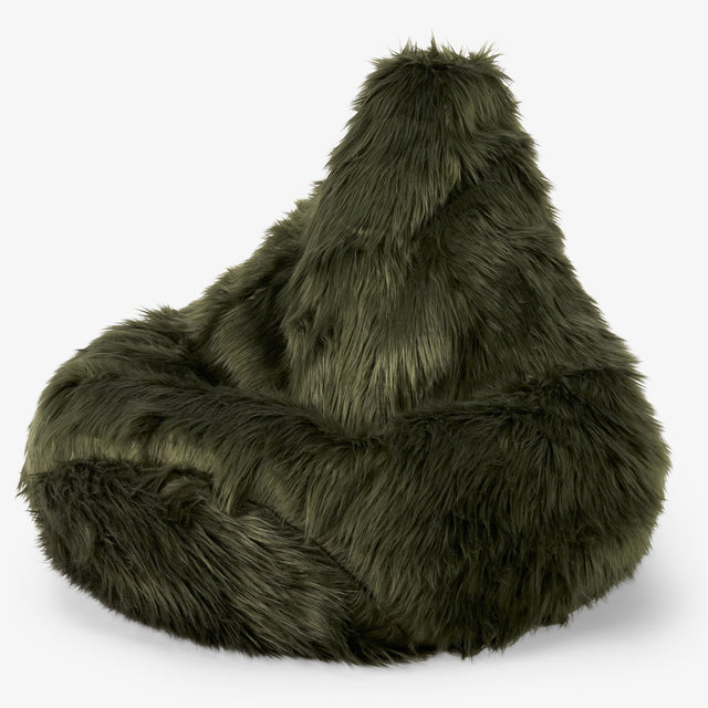 Gaming Sitzsack Sessel - Mongolisches Kunstfell Sage Green 01