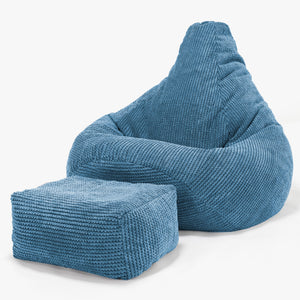 Gaming Sitzsack Sessel - Pom-Pom Himmelblau