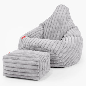 Gaming Sitzsack Sessel - Ultra Plüsch Cord Grau