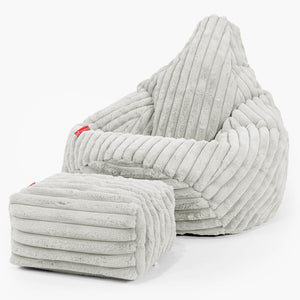 Gaming Sitzsack Sessel - Ultra Plüsch Cord Salbeigrün