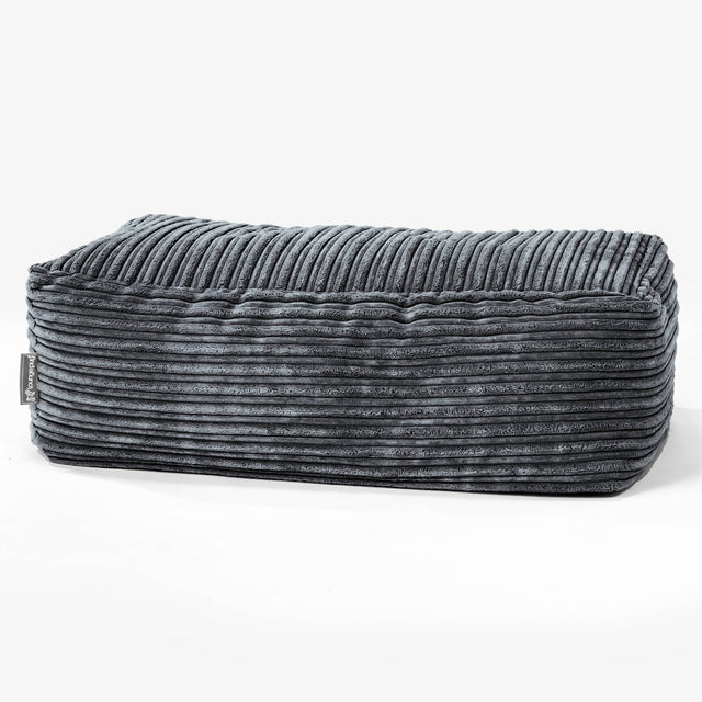 Groß Fußhocker - Cord Schiefergrau 01