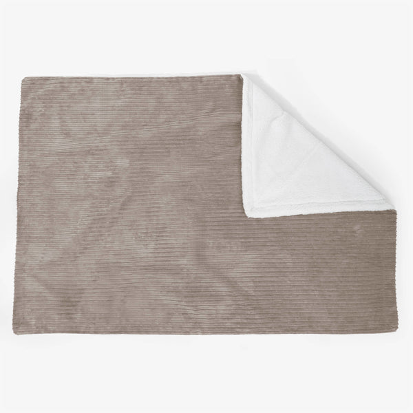 Große Sherpa-Decke 140 x 200cm - Cord Beigegrau 01