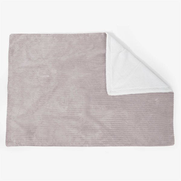 Große Sherpa-Decke 140 x 200cm - Cord Silbergrau 01