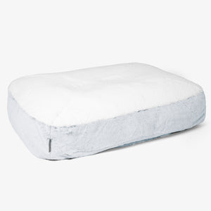 Großes Slouchy Hundebett - Kaninchen Kunstfell Pastellblau