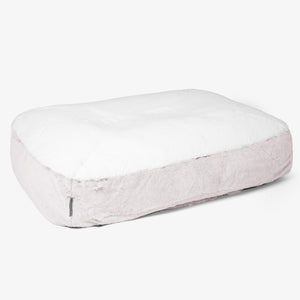 Großes Slouchy Hundebett - Kaninchen Kunstfell Pastellrosa