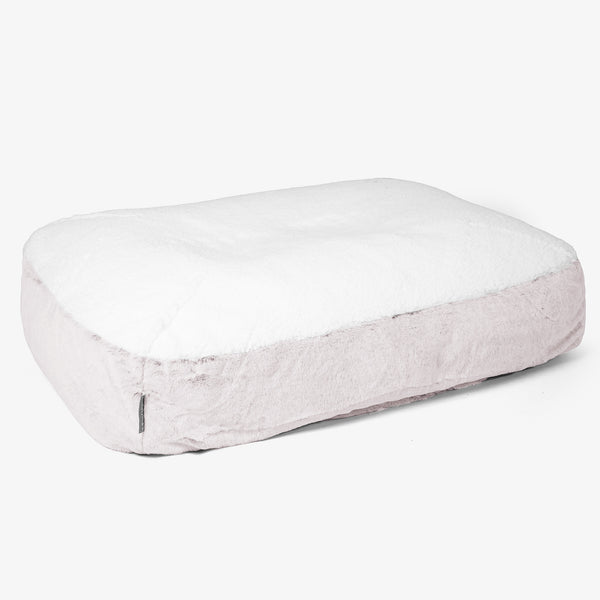 Großes Slouchy Hundebett - Kaninchen Kunstfell Pastellrosa 01