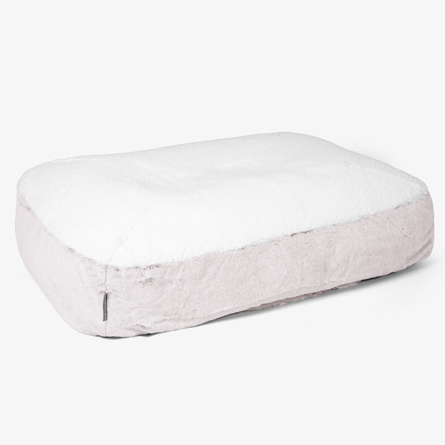 Großes Slouchy Hundebett - Kaninchen Kunstfell Pastellrosa 01
