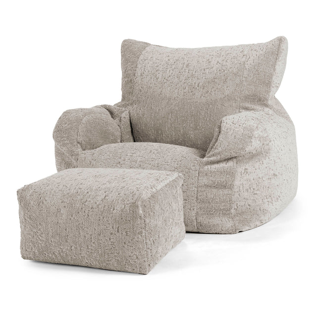 Josephine Sitzsack Ohrensessel - Luxuriöser Chenille Grau 02