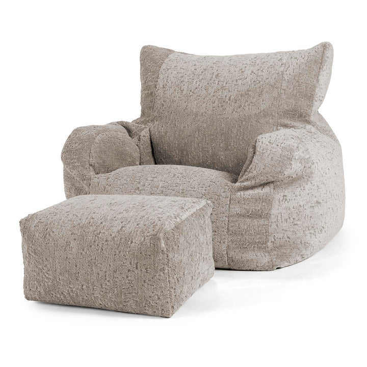 Josephine Sitzsack Ohrensessel - Luxuriöser Chenille Grau 02