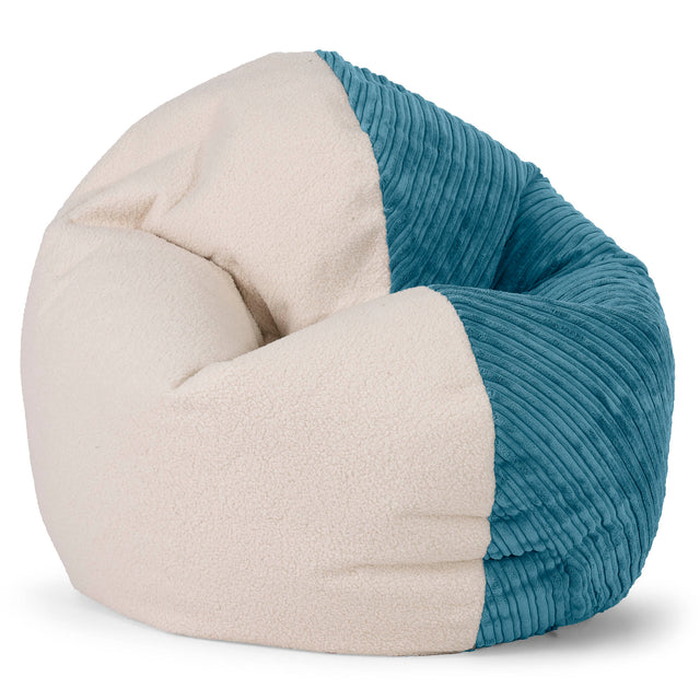 Junior Flexiforma Kinder Sitzsackstuhl 2-14 Jahre - Bouclé & Cord Türkis 01