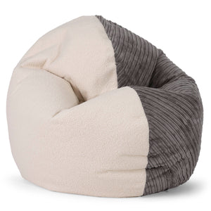 Junior Flexiforma Kinder Sitzsackstuhl 2-14 Jahre - Bouclé & Cord Graphitgrau