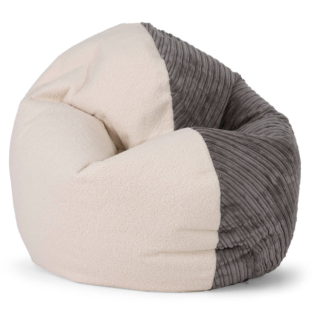 Junior Flexiforma Kinder Sitzsackstuhl 2-14 Jahre - Bouclé & Cord Graphitgrau 01