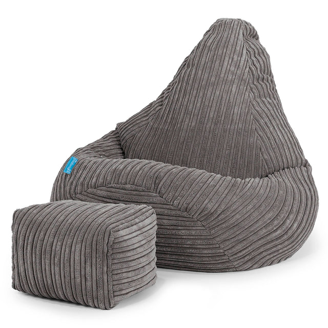 Kinder Gaming Sitzsack Sessel 1-5 Jahre - Cord Graphitgrau 01
