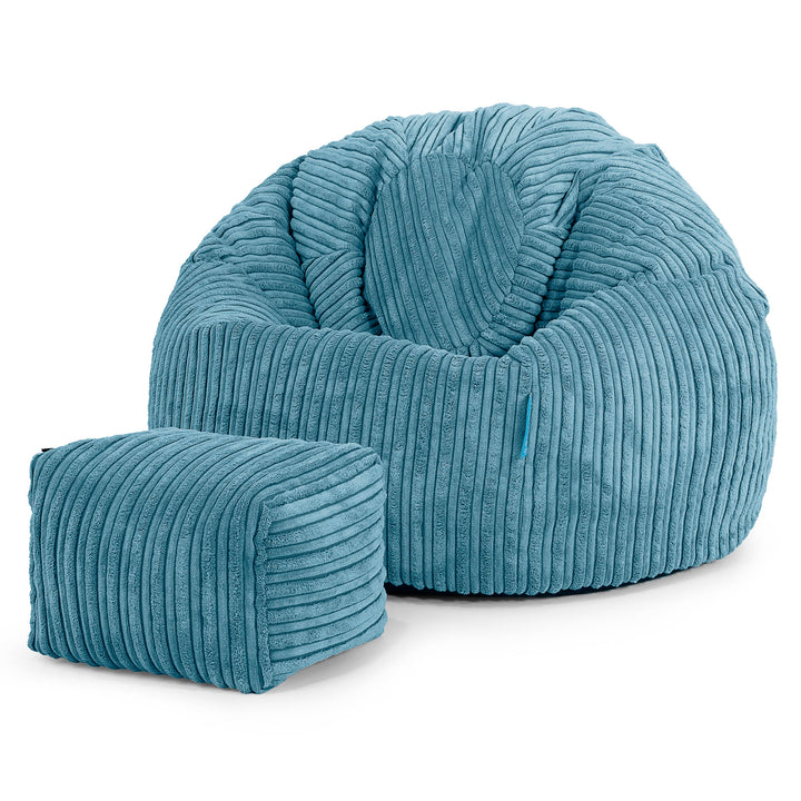 Klassicher Kindersessel Sitzsack 1-5 jahren - Cord Türkis 02