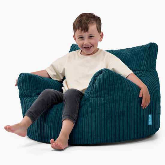 Kindersessel Sitzsack 3-8 jahren - Cord Blaugrün 02