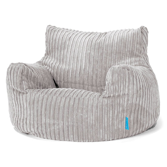 Kindersessel Sitzsack 3-8 jahren - Cord Silbergrau 01