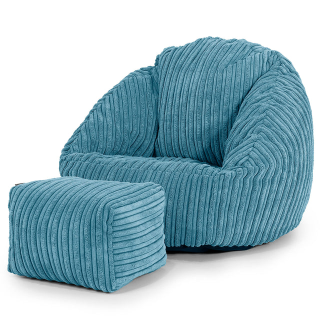 Bubble Kinder-Sitzsack Sessel 1-3 jahren - Cord Türkis 02