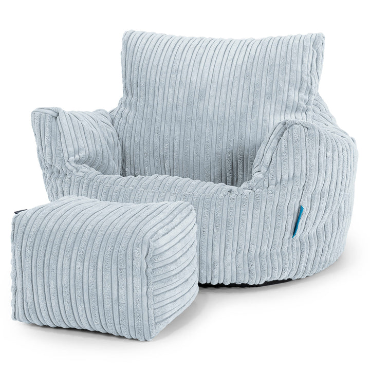 Klein Kindersessel Sitzsack 1-3 jahren - Cord Baby Blau 02
